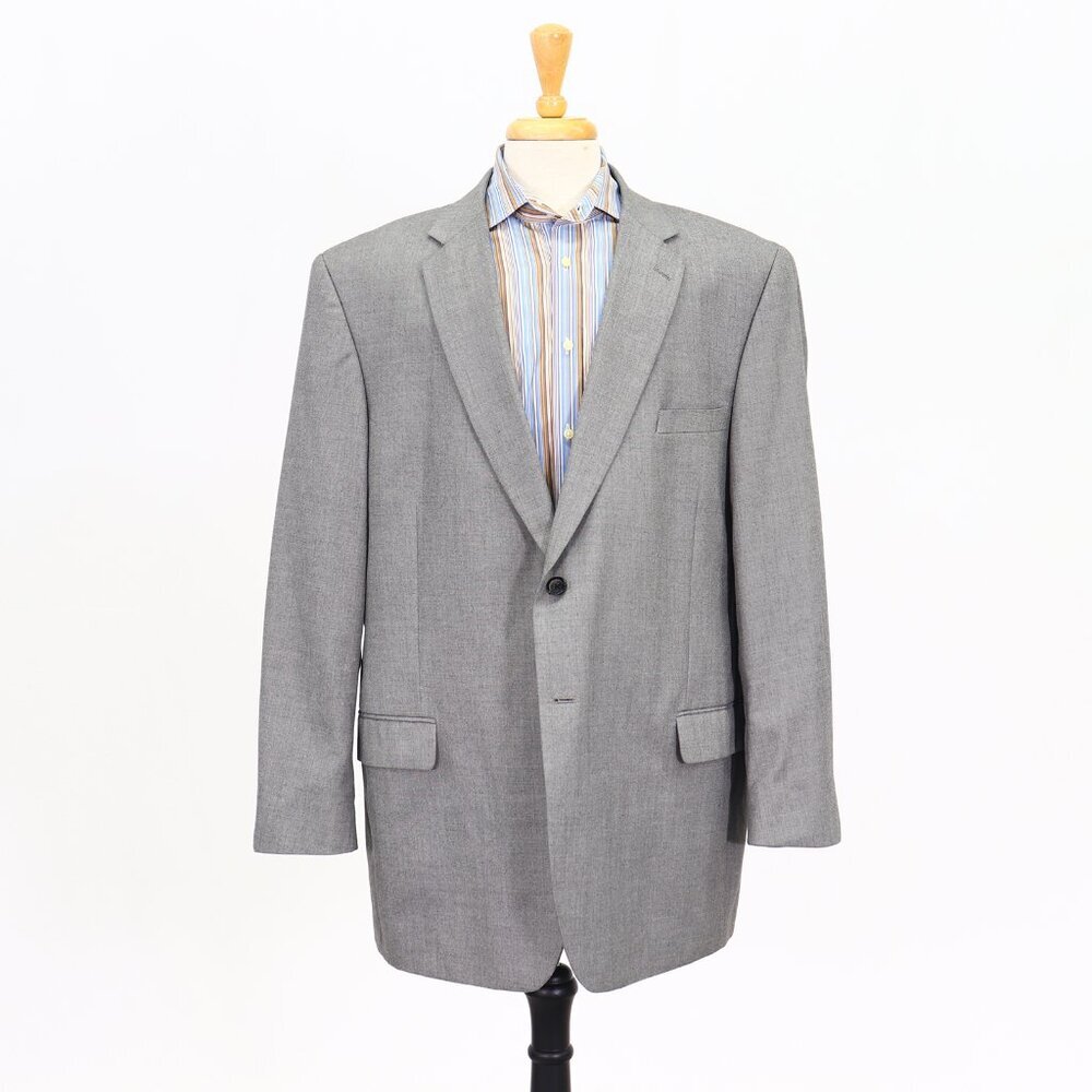Statements 50L Gray Solid 2-Button Sport Coat Blazer Jacket T037